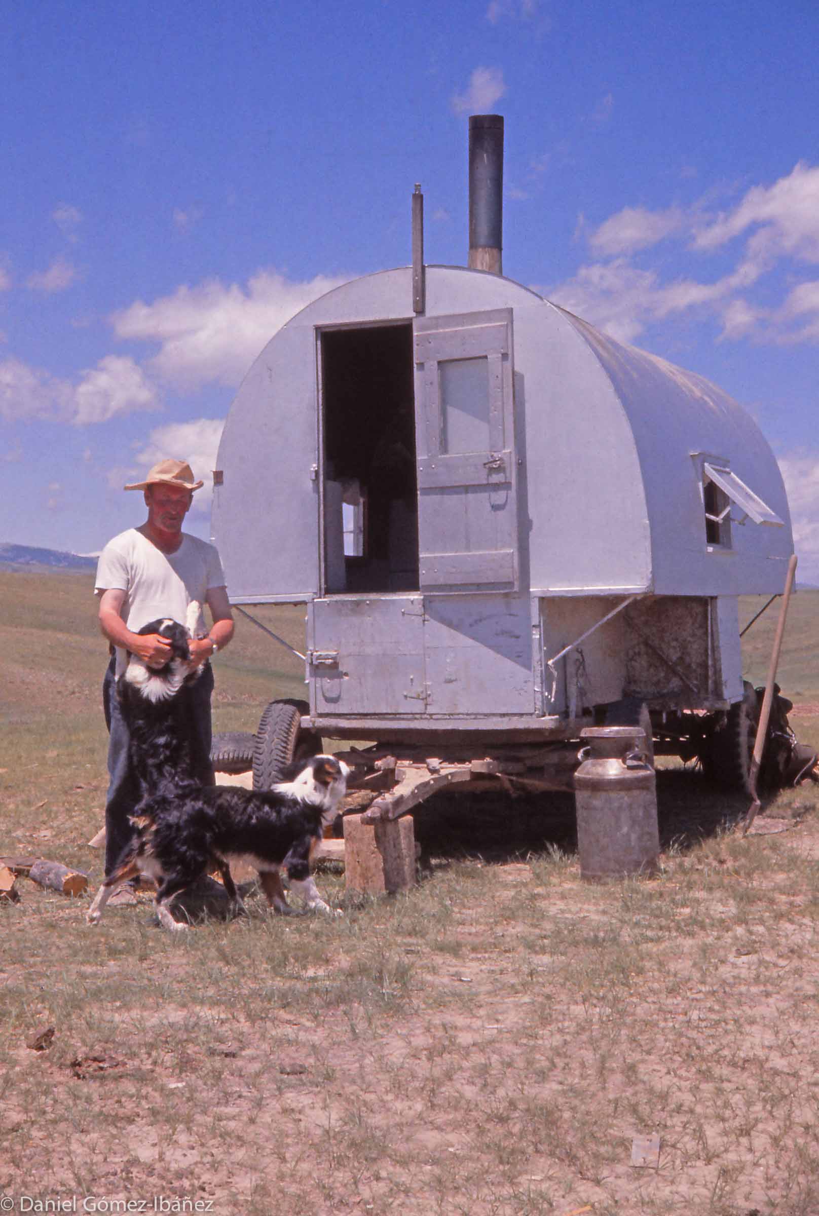 After 3 years in the West Martin Escurdia hopes to return with enough money to buy a farm in his Spanish village and marry his fiancée. Until then, two dogs are good friends and essential helpers.